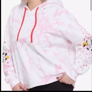 Disney Valentine's Mickey Mouse & Minnie Mouse Tie-Dye Hoodie Plus Size, sz1